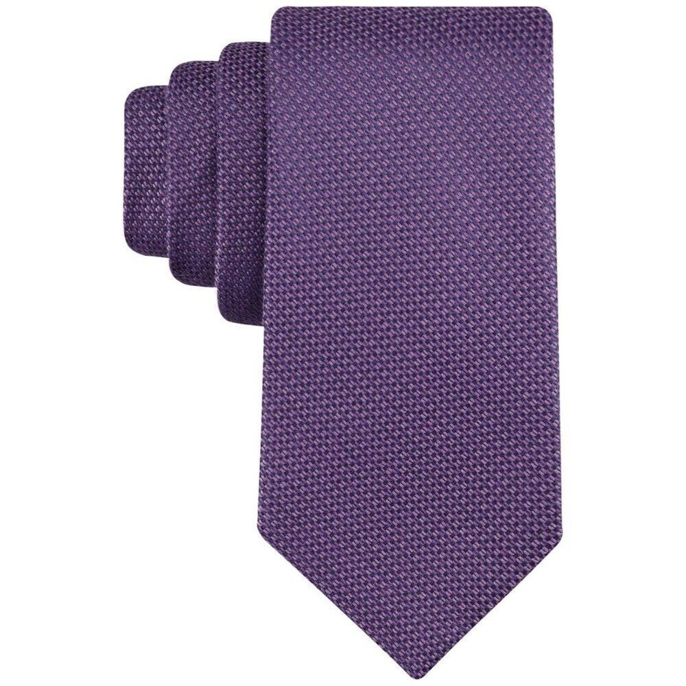 NWT Tommy Hilfiger Men's Juniper Textured Purple Silk Blend Neck Tie
